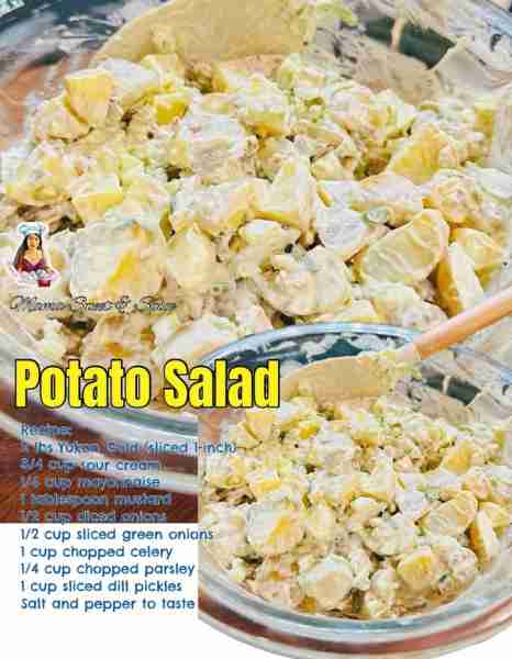 Delicious and easy Potato Salad Recipe: 2 lbs Yukon Gold (sliced 1-inch) 3/4 cup sour cream 1/4 cup...