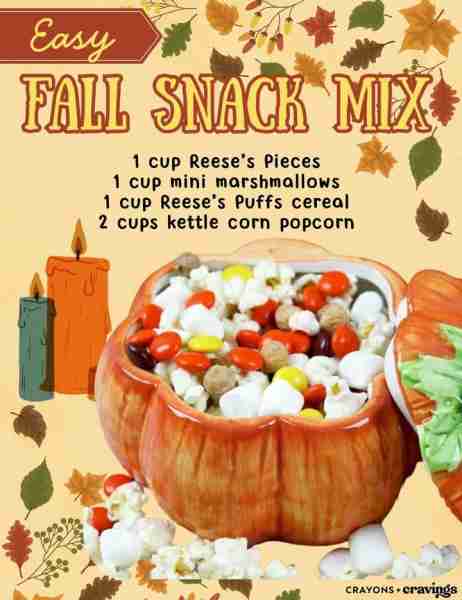 The easiest fall snack mix ever! 🍁 Sweet, salty, & packed with Reese’s goodness - perfect for movie...