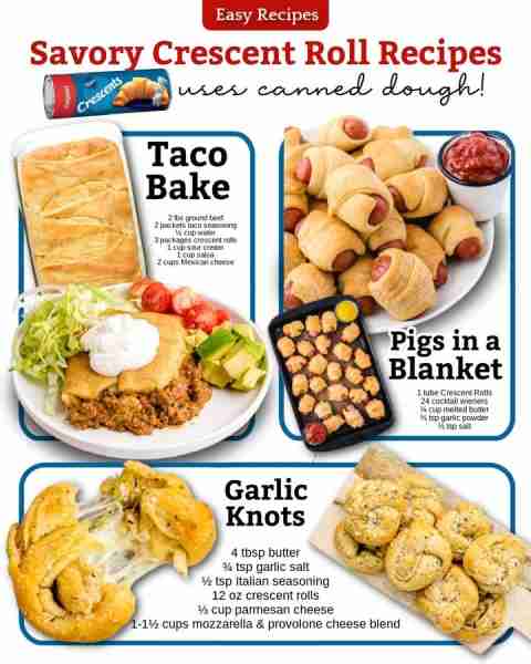 Crescent rolls aren’t just for sweets… these savory recipes are total game-changers! 🥐🔥 Ingredient...