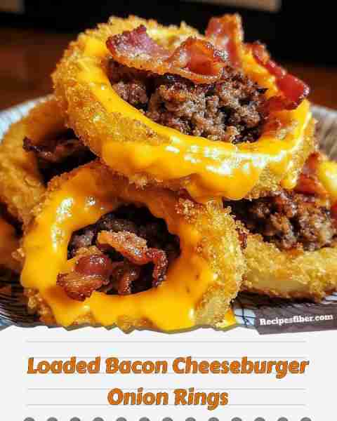 Loaded Bacon Cheeseburger Onion Rings 🍔🥓 Get ready for a delicious twist on onion rings! 📋 Ingre...