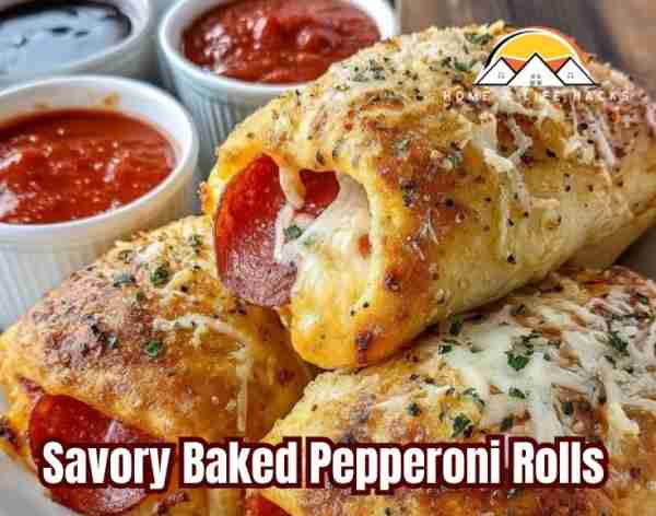 Savory Baked Pepperoni Rolls Ingredients: - 1 sheet of pizza dough or pre-made bread dough - 1 cup...