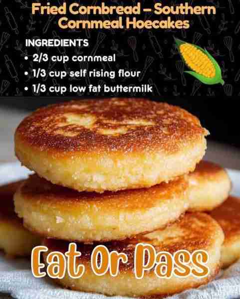 Fried Cornbread - Don't Lose This Recipe 😍 Ingredients: 1 cup cornmeal 1/2 cup all-purpose flour 1...