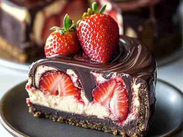 🍓🍫 Chocolate Strawberry Swirl Cheesecake Silky, creamy, and marbled with love — a swirl of chocola...