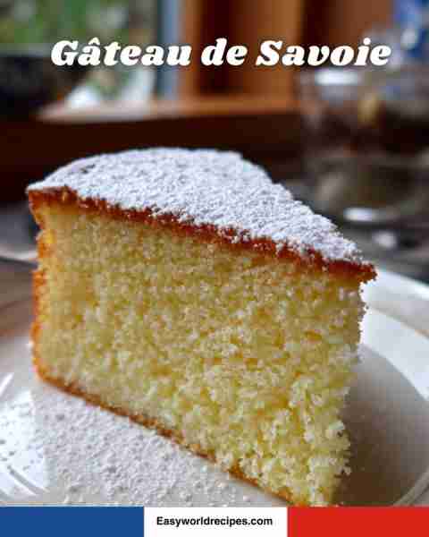 🍰🇫🇷 Gâteau de Savoie A light and fluffy sponge cake from the Savoie region, dusted with powdered su...