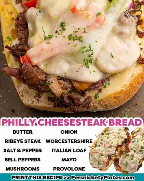 Philly Cheesesteak Cheesy Bread - everything you love about the sandwich in bread form! 🤩🤩 INGREDI...