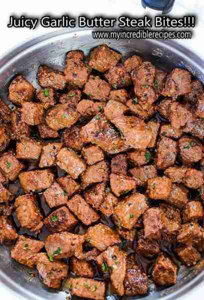 Juicy Garlic Butter Steak Bites are the very Best! 💖 Juicy Sirloin bites that melt in your mouth!...
