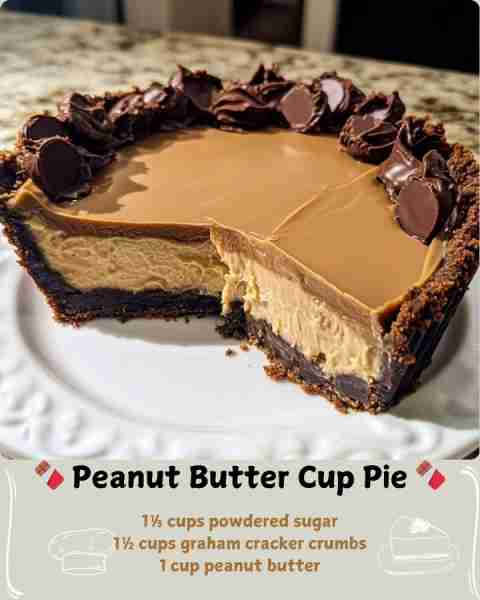 🍫 Peanut Butter Cup Pie 🍫 Ingredients Chocolate Layers 2½ cups milk chocolate chips 1½ tablespoons...