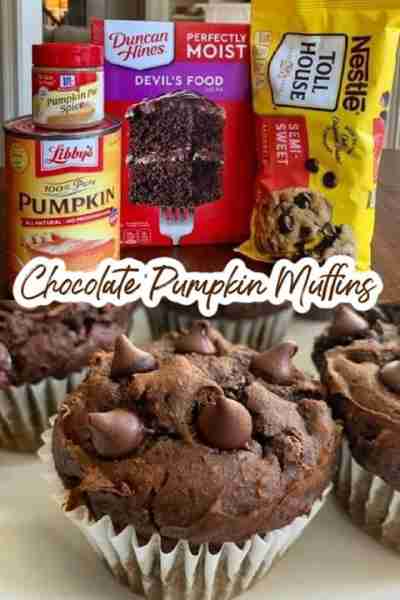 Super Easy Chocolate Pumpkin Muffins! 🎃🎃 Just 4 ingredients! A family favorite we make every fall!...