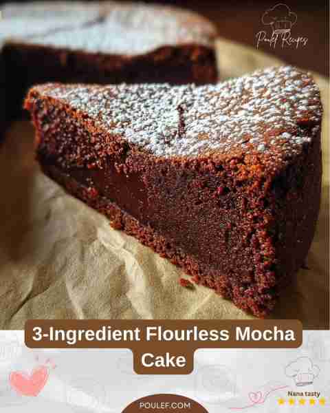 ☕ A coffee lover’s dream dessert! 3-Ingredient Flourless Mocha Cake Ingredients: - 9 oz (255 g) bit...