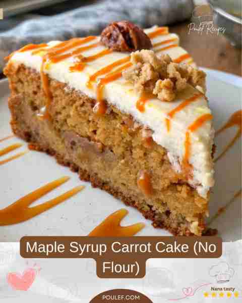 This Maple Syrup Carrot Cake (No Flour) is a naturally sweetened, moist, and wholesome dessert packe...