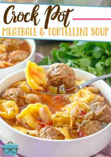 This easy Crock Pot Meatball and Tortellini Soup is an all-in-one slow cooker meal that is made with...