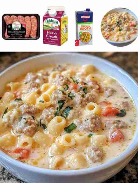 Creamy Parmesan Italian Sausage Ditalini Soup Warm up this winter with a hearty and comforting bowl...