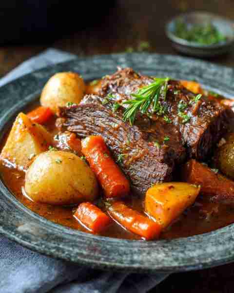 The Perfect Slow Cooker Pot Roast Tender, juicy, and full of rich flavor Ingredients Chuck roast 🥩...