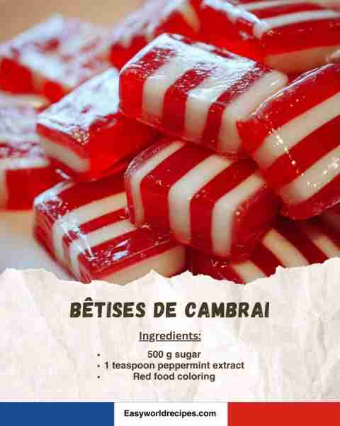 🍬 Bêtises de Cambrai (Peppermint Candies) 🍭 Striped peppermint sweets from Cambrai, crunchy and re...