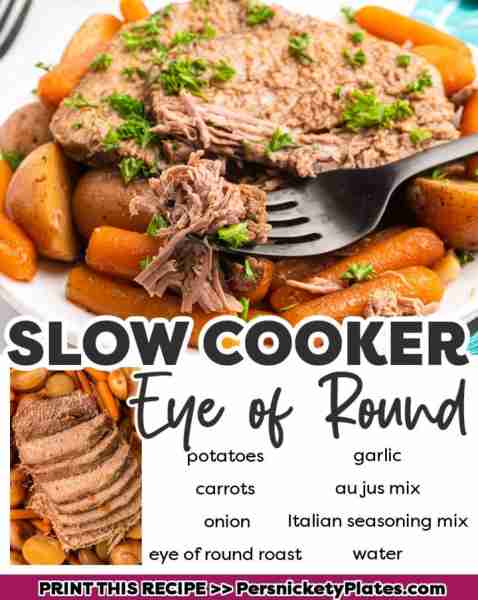 Slow Cooker Italian Eye of Round Roast 🥕🥔 You'll need ⬇️ 1 large white onion 8 small red skin pota...