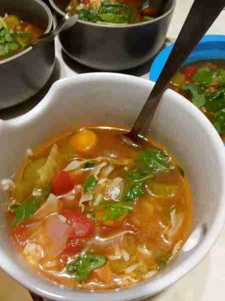 Made a soup with a bunch of stuff I had in the fridge. My fiance hunts so we used venison sausage fr...