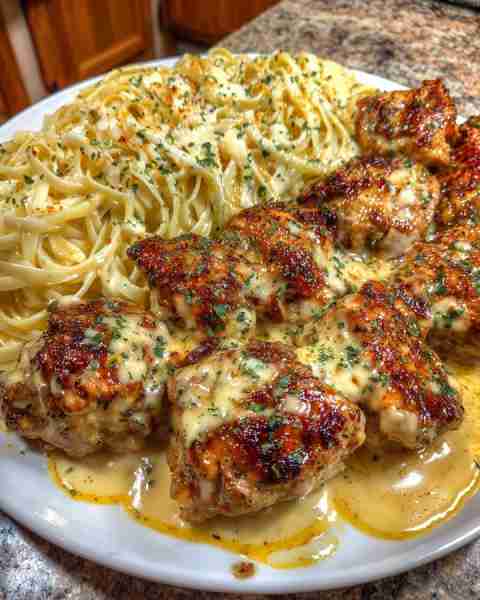 Garlic Cajun Velveeta Chicken Linguine Alfredo Ingredients: 1 lb linguine 2 large chicken breasts (a...