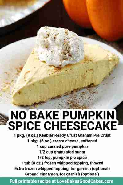 This No-Bake Pumpkin Spice Cheesecake makes a great alternative to traditional pumpkin pie! Easy and...