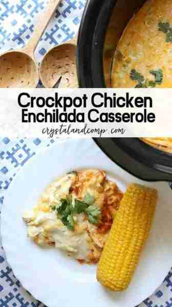 Crock Pot Chicken Enchilada Casserole! 💖 Your family will beg for more! 💖💖 Recipe Below!