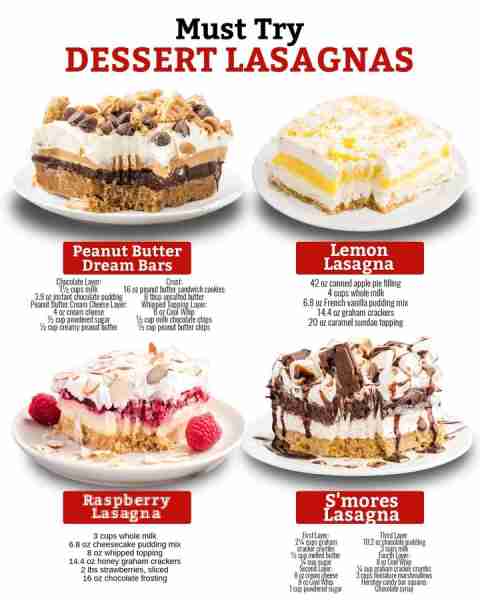 Who says lasagna has to be savory? These 4 dessert lasagnas are pure indulgence on a plate 🍫🍒💕 In...