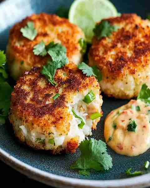 Crab Cakes with Cilantro and Lime Ingredients 1 lb fresh Dungeness crab meat (or fresh lump crab), s...