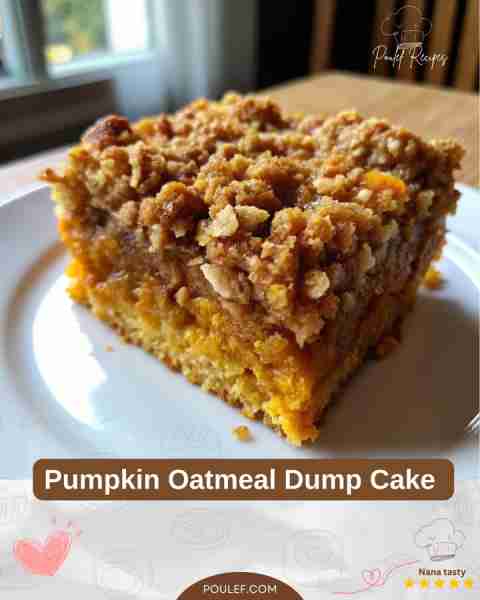 Pumpkin Oatmeal Dump Cake 🎃🍰 Ingredients: - 1 can (15 oz) pumpkin puree - 1 can (12 oz) evaporated...