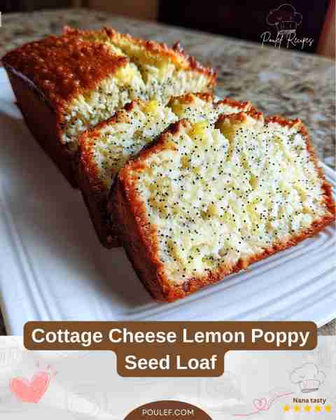 Cottage Cheese Lemon Poppy Seed Loaf 🍋✨ – Flourless & High-Protein Ingredients (makes 1 loaf): 1 c...
