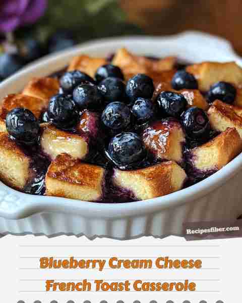Blueberry Cream Cheese French Toast Casserole 🫐 Start your day off sweet and delicious! 📋 Ingred...