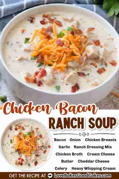 Chicken Bacon Ranch Soup (aka Crack Chicken Soup) is a creamy, hearty, and deliciously satisfying lo...