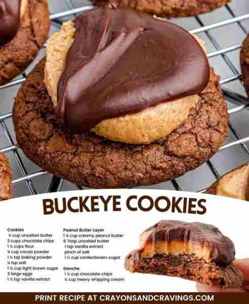 BUCKEYE COOKIES!! An irresistible twist on the classic candy! 😍 🍫 For the Cookies: ½ cup unsalted...