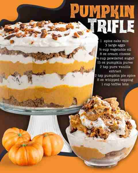 PUMPKIN TRIFLE! https://princesspinkygirl.com/pumpkin-trifle-dessert/
