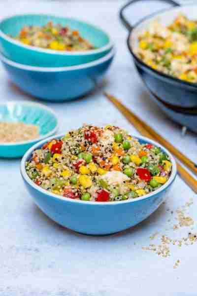 Quinoa Fried “Rice” is a must-add to your week's menu! ❤ Did you know that quinoa is a complete pro...