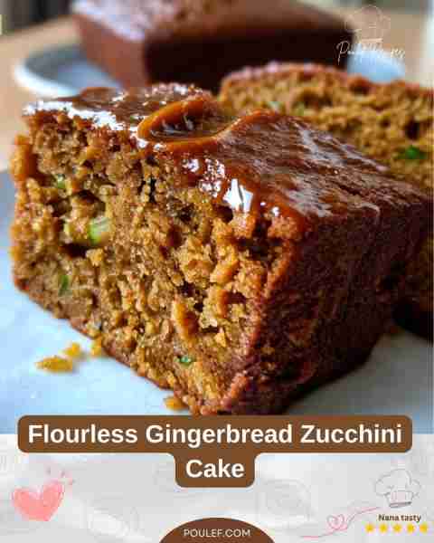 Flourless Gingerbread Zucchini Cake Ingredients: - 1 ½ cups blanched almond flour - 1 tsp ground gin...