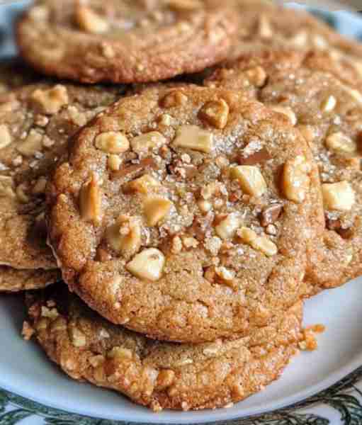 Toffee Chocolate Chip Cookies 🍪 Chewy, buttery, and packed with pools of melty chocolate and crunch...