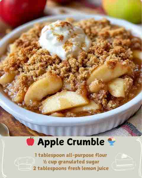 🍎 Apple Crumble 🍨 Ingredients For the Apple Filling 1 kg (about 2 lb) Granny Smith apples, unpeele...