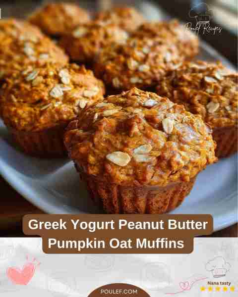 🥧 Warm, cozy flavors in every bite! Greek Yogurt Peanut Butter Pumpkin Oat Muffins Ingredients: - ½...