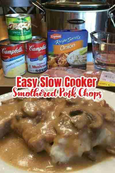 Easy Crock Pot Smothered Pork Chops Ingredients 4 -6 pork chops boneless or *bone-in, 3/4 inch thick...