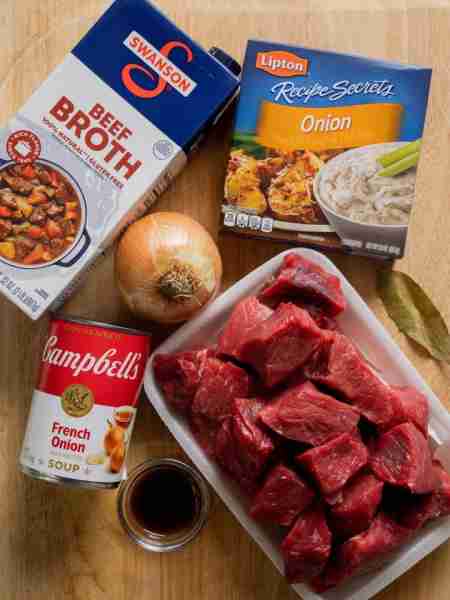 French Onion Beef Tips and Gravy Ingredients Meat • 2 lbs Sirloin beef tips Produce • 1 Bay leaf • 1...