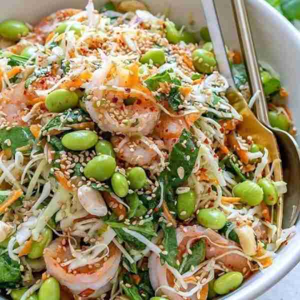 Shrimp Thai ~ Inspired Salad 🍤 Flavor EXPLOSION happening right here you guys!