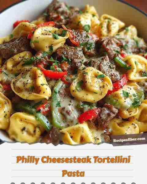 Philly Cheesesteak Tortellini Pasta 🍝 A delicious twist on a classic favorite! 📋 Ingredients -...