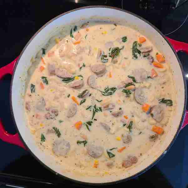 Italian Sausage & Spinach Soup INGREDIENTS 1.5 pounds Italian sausage 2 cups onion diced 2 cups carr...