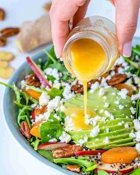Autumn Salad Bowl + Honey Ginger Dressing 🍂 The combos happening in the salad + dressing will sati...