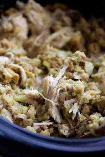 Crockpot Chicken & Stuffing!! Recipe: https://www.bunsinmyoven.com/crock-pot-chicken-stuffing/