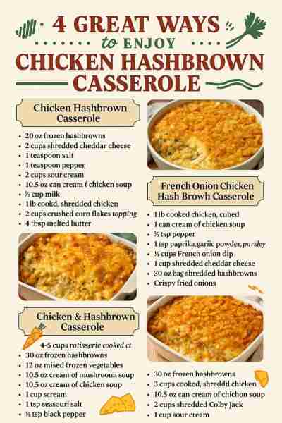 🥘 Nothing beats a hot and cheesy Chicken Hashbrown Casserole right out of the oven! We’ve gathered...