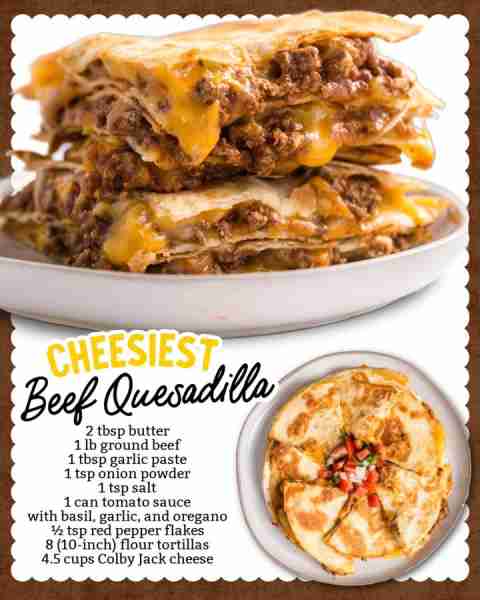 Family favorite alert 🚨 Simple, flavorful, and ready in minutes —this beef quesadilla hits the spot...