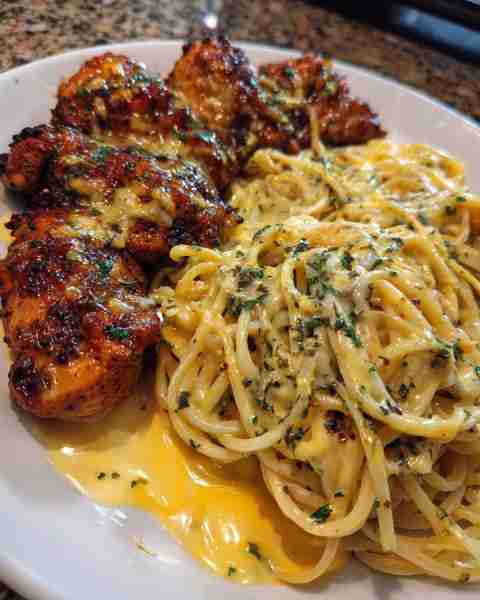 Three-Cheese Alfredo Chicken Spaghetti with Cajun Velveeta Sauce Ingredients: 1 ½ lbs boneless, skin...