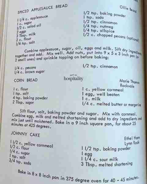 Carb-lovers, this recipe page is for you! Ogle County Homemakers Anniversary cookbook, 1938–1978 (Il...