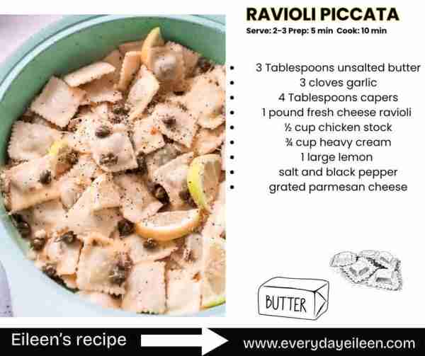 Ravioli Piccata, simple and delicious fresh ravioli in a piccata sauce. Recipe link in comments belo...