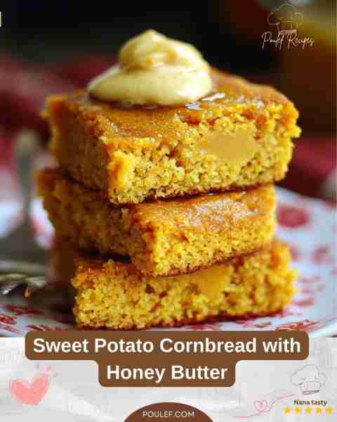 ✨ The ultimate fall side dish is here! ✨ Sweet Potato Cornbread topped with creamy Honey Butter 🍯...