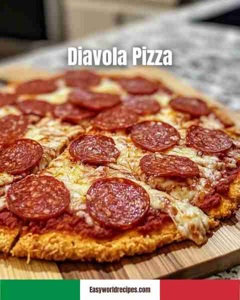 🍕 Diavola Pizza Diavola Pizza is a fiery Italian classic, topped with spicy salami (often pepperoni...